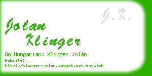 jolan klinger business card